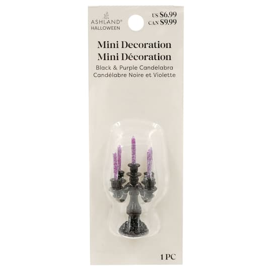 Mini Black & Purple Candelabra by Ashland®